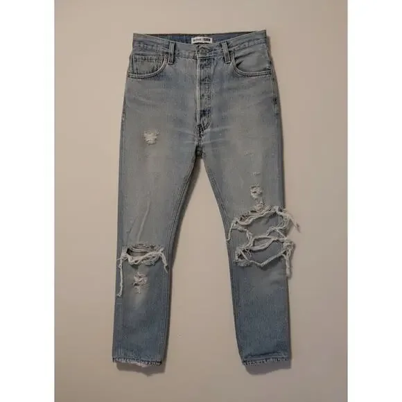 RE/DONE Levi's High Rise Ankle Crop (HRAC) Reconstructed Jeans - 25 - Picture 2 of 16